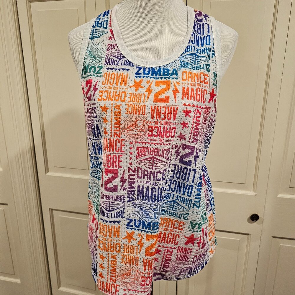 Zumba Libre White Tank Top Size M